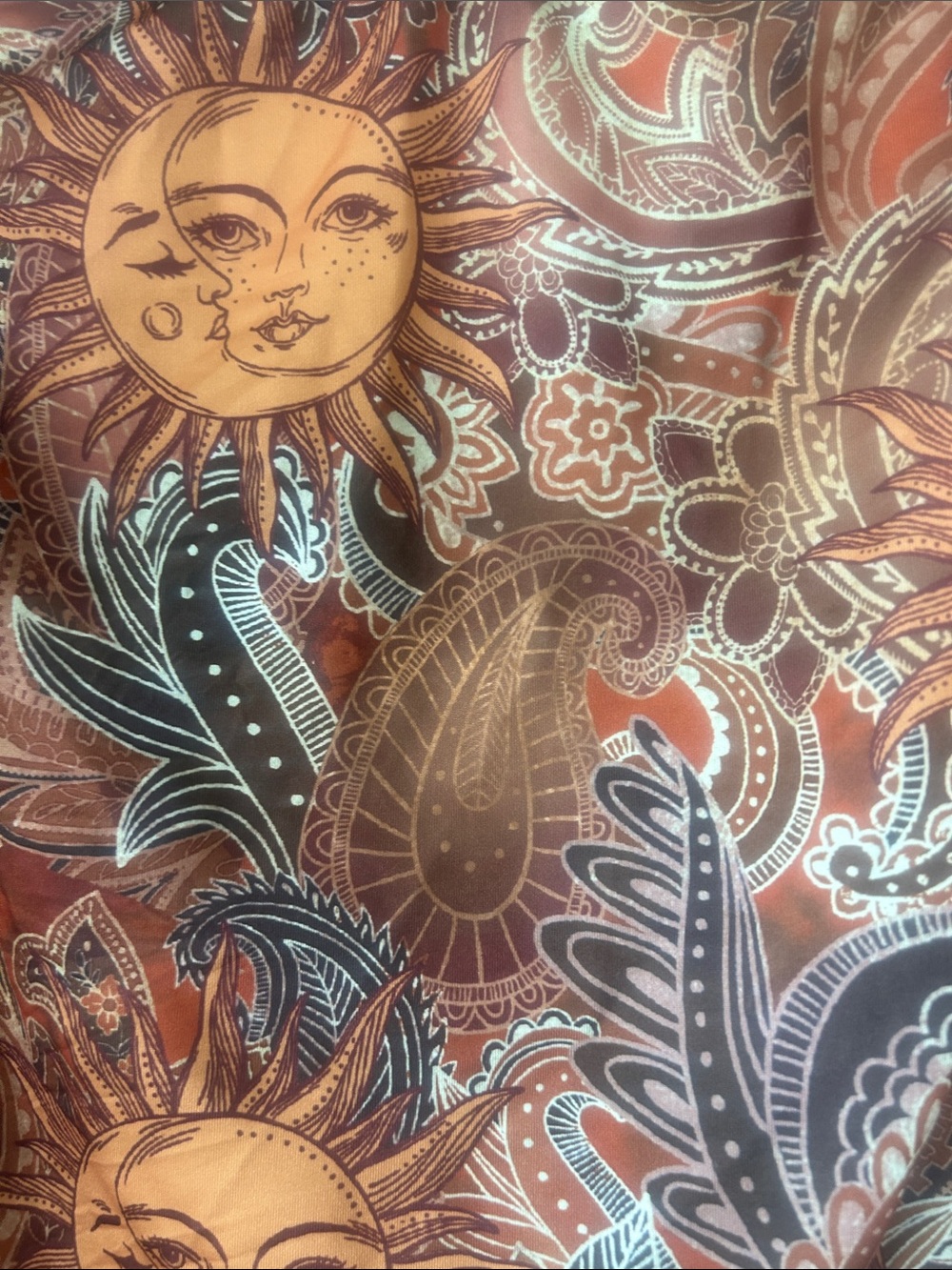 Sun & Paisley Midi Skirt in Rust Orange - Picture 6 of 6